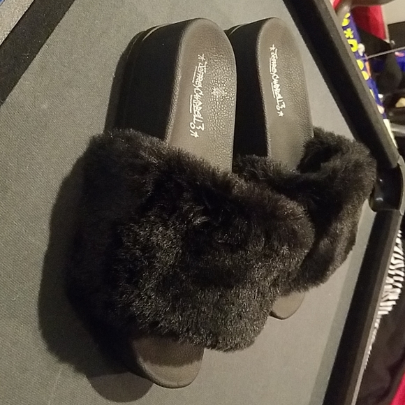 Jeffrey Campbell Shoes - Jeffry Campbell, Follow Me Faux Fur Slide